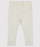 Einfarbige Baby-Legging aus 1x1-Rippstrick für Mädchen beige MONTELIMAR CHINE