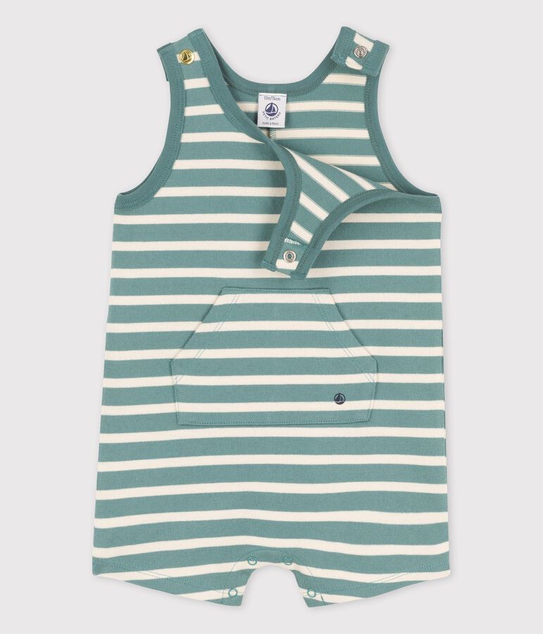 Baby-Kurzoverall aus dickem Jersey gr&uuml;n/naturfarben