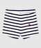 Baby-Shorts aus dickem Bio-Jersey weiss MARSHMALLOW/blau SMOKING