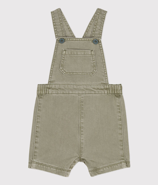 Kurze Baby-Latzhose aus Denim grün MARECAGE