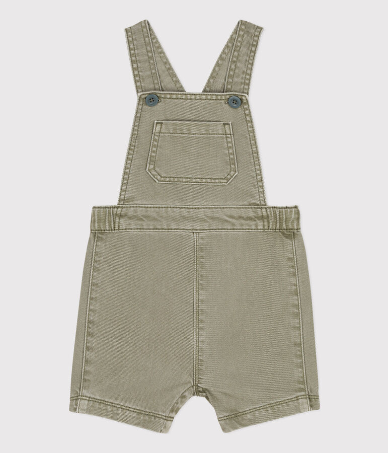 Kurze Baby-Latzhose aus Denim gr&uuml;n