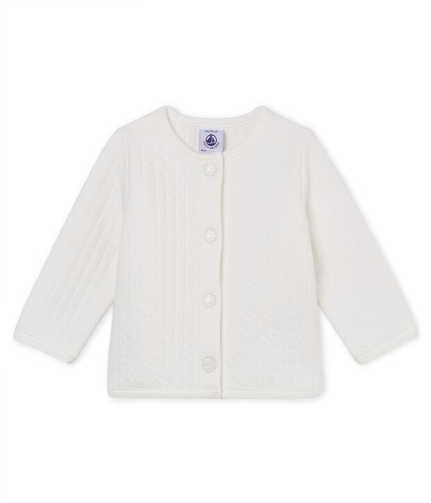 Baby-cardigan aus gestepptem doppeljersey m&auml;dchen weiss