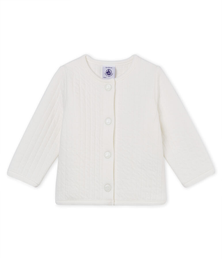 Baby-cardigan aus gestepptem doppeljersey m&auml;dchen weiss