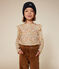 Langärmeliges Kinder-T-Shirt aus Rippstrick für Mädchen weiss AVALANCHE/ MULTICO