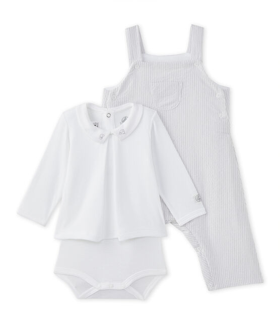 Zweiteiliges Baby-Jungen-Set weiss ECUME/beige BEIGE