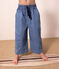 Weite Kinderhose aus leichtem Denim für Mädchen blau DENIM CLAIR