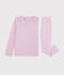 Kinderpyjama aus Baumwolle/Lyocell mit Streifen für Mädchen rosa BOHEME/weiss MARSHMALLOW