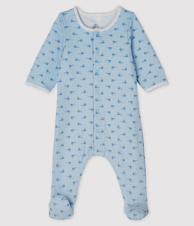 Baby-Bodyjama aus Doppeljersey blau/vielfarbig