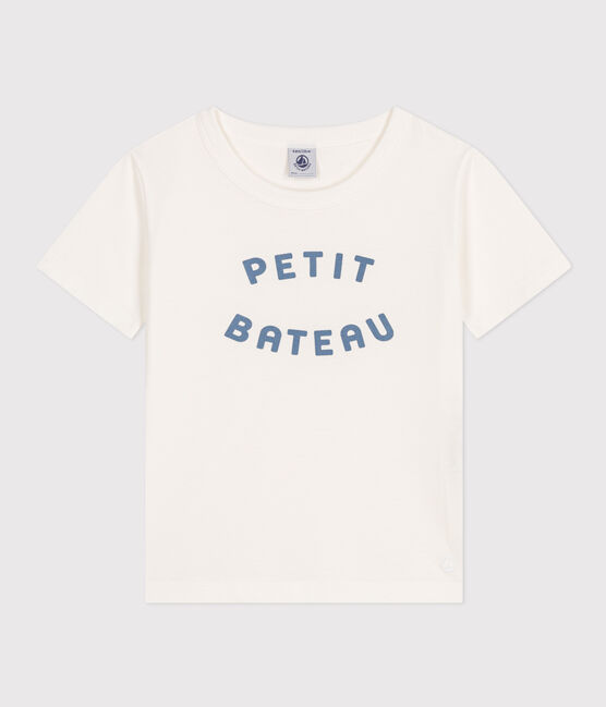 Jungen-T-Shirt aus leichtem Jerseystoff weiss MARSHMALLOW
