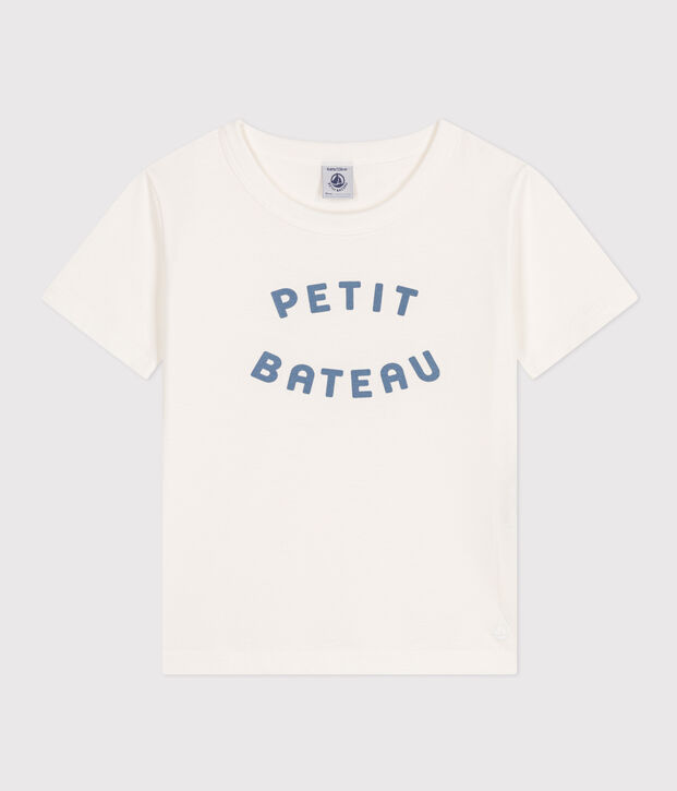 Jungen-T-Shirt aus leichtem Jerseystoff weiss