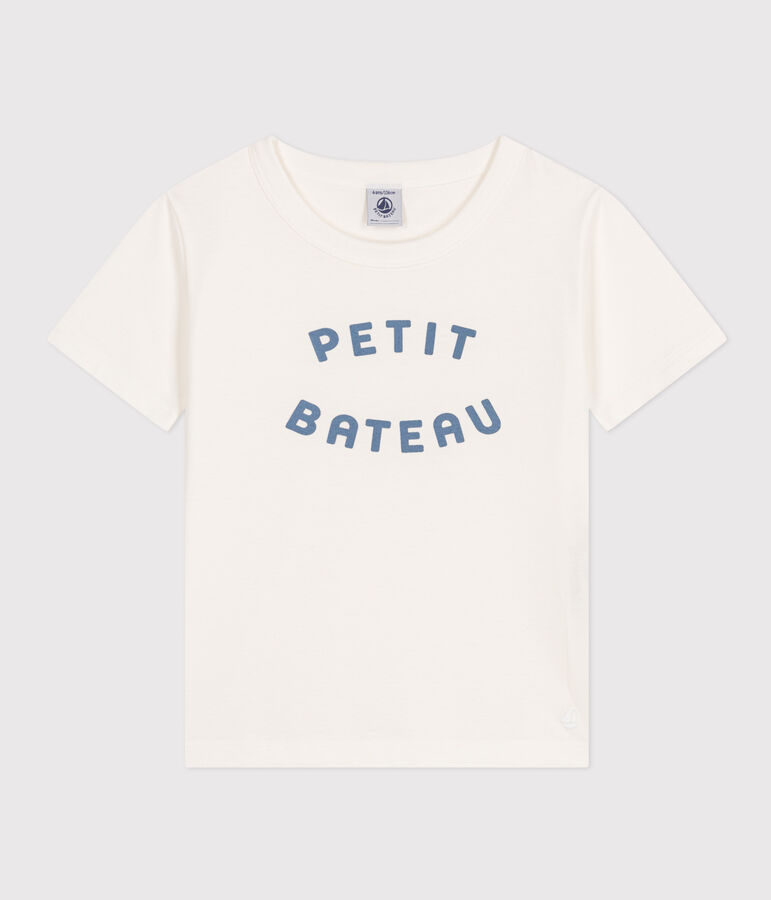 Jungen-T-Shirt aus leichtem Jerseystoff weiss