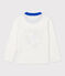 Langärmeliges Kinder-T-Shirt aus Baumwolle für Jungen weiss MARSHMALLOW