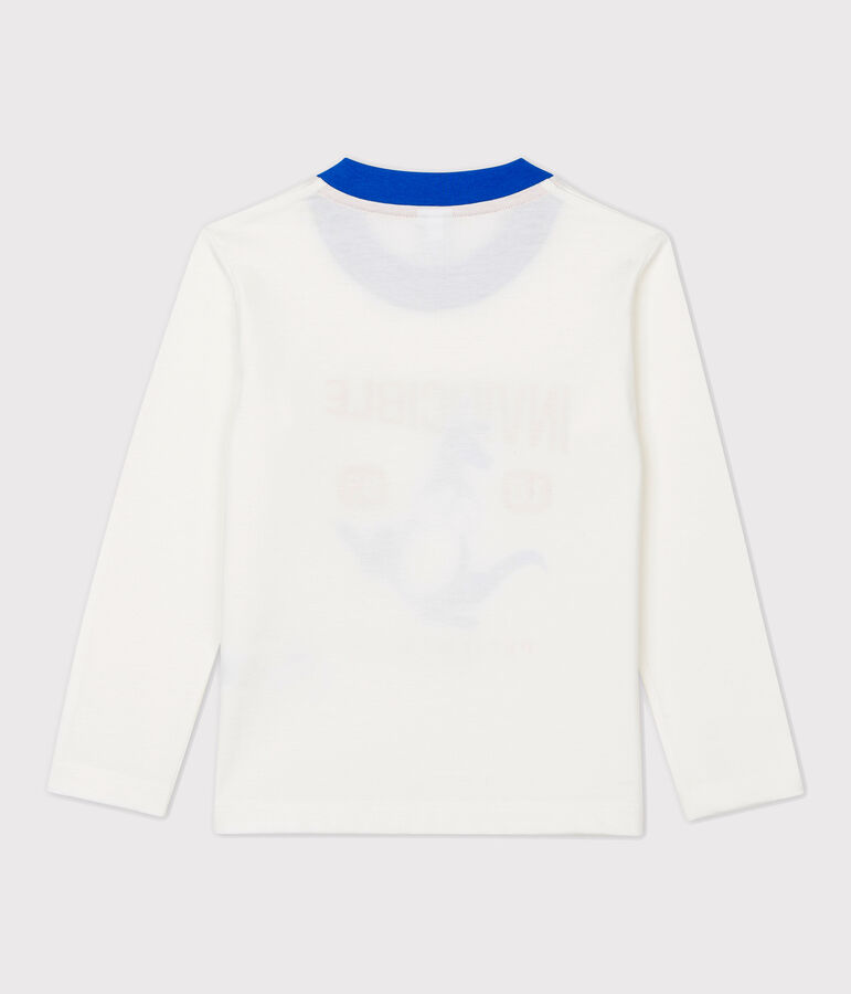 Lang&auml;rmeliges Kinder-T-Shirt aus Baumwolle f&uuml;r Jungen weiss MARSHMALLOW
