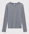 Damen-T-Shirt mit Rundhalsausschnitt blau SMOKING/weiss MARSHMALLOW