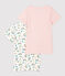 2er-Set kurzärmelige T-Shirts aus Bio-Baumwolle mit Blumenmuster für Mädchen variante 1