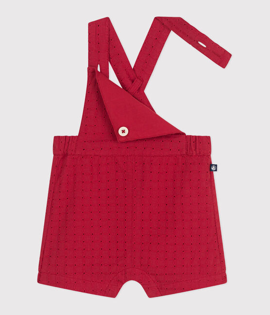 Kurzbeinige Baby-Latzhose aus Baumwolle mit Lochspitze SPI
