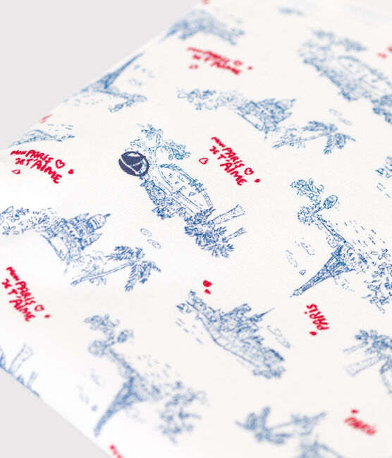Baby-Täschchen aus Baumwolle mit Paris-Motiv weiss MARSHMALLOW/weiss MULTICO