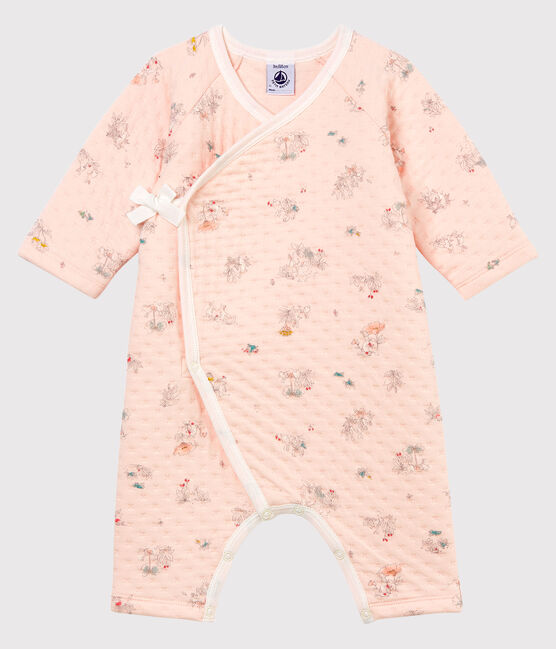 Baby Strampler aus gedoppeltem Jersey für Mädchen rosa FLEUR+FONTAINE/blau MULTICO
