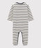 Baby-Strampler aus Nicki weiss MARSHMALLOW/blau SMOKING