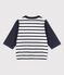 Baby-College-Jacke aus Jersey weiss MARSHMALLOW/blau SMOKING