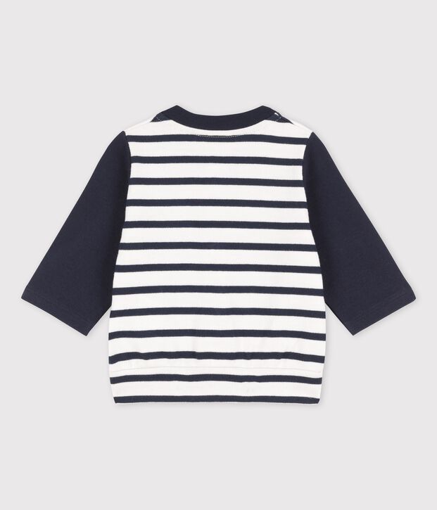 Baby-College-Jacke aus Jersey weiss/blau