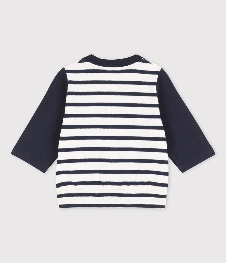 Baby-College-Jacke aus Jersey weiss/blau