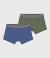 Set Kinder-Boxershorts aus einfarbiger Baumwolle mit Elastan