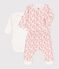 3er-Baby-Set aus Bio-Baumwolle mit Hawaiimuster weiss MARSHMALLOW/ PAPAYE