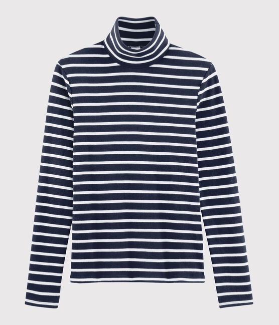Unterziehpullover für Damen blau SMOKING/weiss MARSHMALLOW