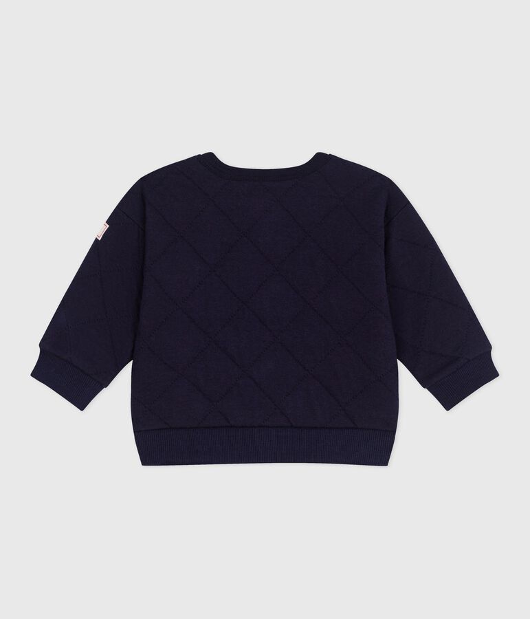 Baby-Cardigan aus einfarbigem festen Baumwollstoff blau