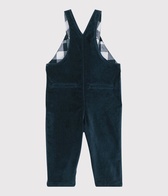 Baby-Latzhose aus Velours. blau SMOKING