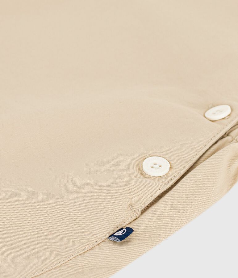 Kurzbeinige Baby-Latzhose aus einfarbigem Twill beige