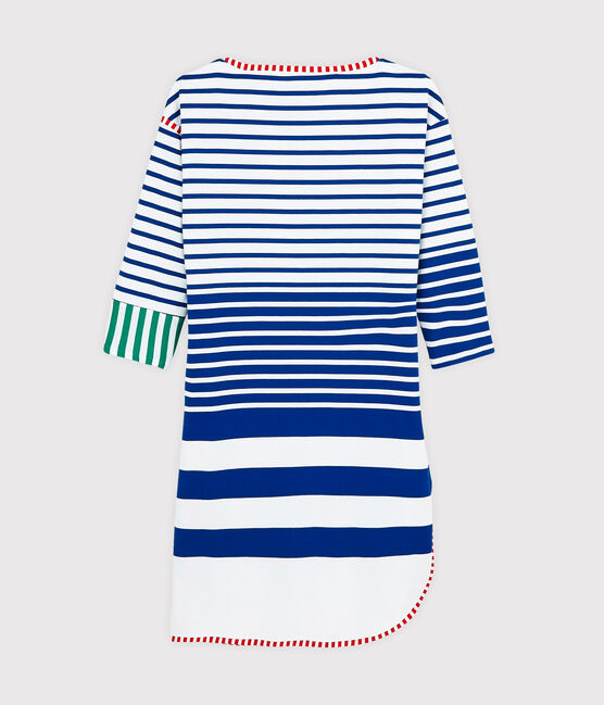 Kleid in einer Hyères-Neuauflage für Damen weiss LAIT/blau SURF