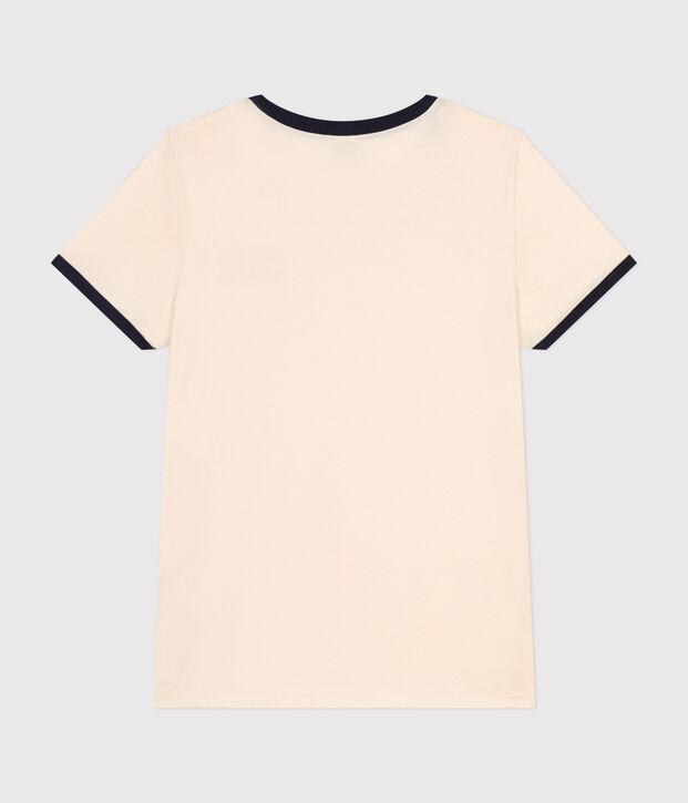 Damen-T-Shirt Le Droit aus Baumwolle mit Paris-Motiv naturfarben