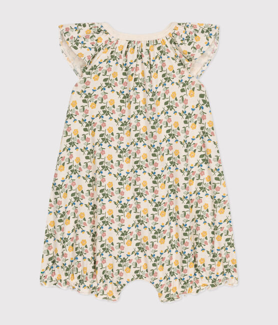 Kurzer Baby-Overall aus Baumwolle mit Blumenmotiv weiss AVALANCHE/ MULTICO