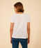 T-Shirt Le Droit aus Leinen mit Rundhalsausschnitt, Damen weiss ECUME