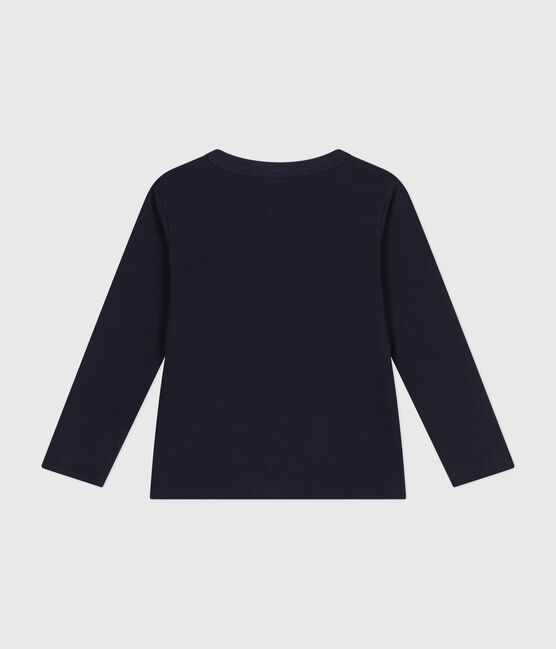 Langärmeliges Kinder-T-Shirt aus feinem Jersey für Jungen blau SMOKING