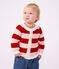 Baby-Cardigan aus Baumwolle mit Streifen rosa/rosa