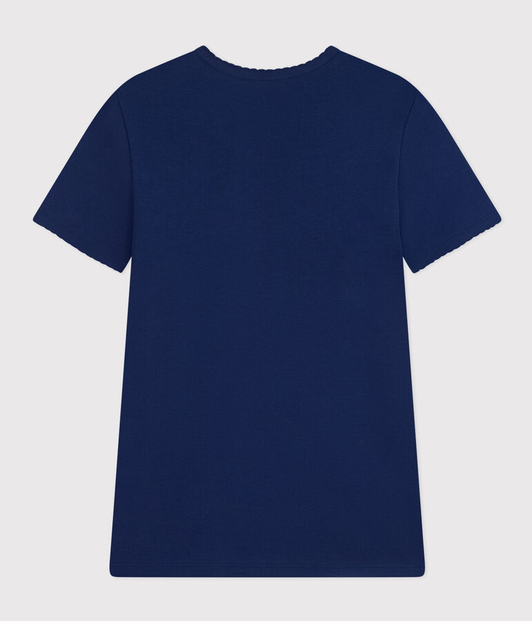 Damen-T-Shirt L&rsquo;ICONIQUE aus Baumwolle mit M&auml;usez&auml;hnchen blau
