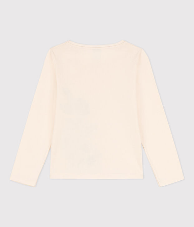 Lang&auml;rmeliges Kinder-T-Shirt aus Baumwolle f&uuml;r M&auml;dchen und  Jungen naturfarben/blau