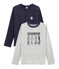 Set mit 2 T-Shirts für Jungen: mit Siebdruck + einfarbig variante 1