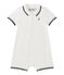 Kurzer Baby-Jungen-Overall aus Jersey-Pikee weiss MARSHMALLOW