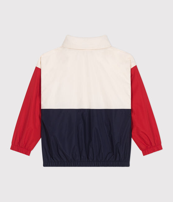 Kinder-Regenjacke mit abnehmbarer Kapuze weiss AVALANCHE/ MULTICO