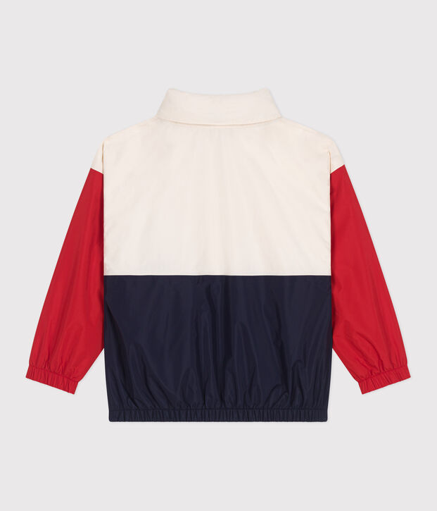 Kinder-Regenjacke mit abnehmbarer Kapuze naturfarben/vielfarbig