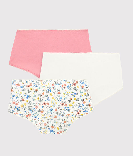 3er-Set geblümte Shortys aus Baumwolle im Retro-Design für Mädchen variante 1