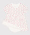 Babykleid aus Molton mit integriertem Body weiss MARSHMALLOW/rot PEPS