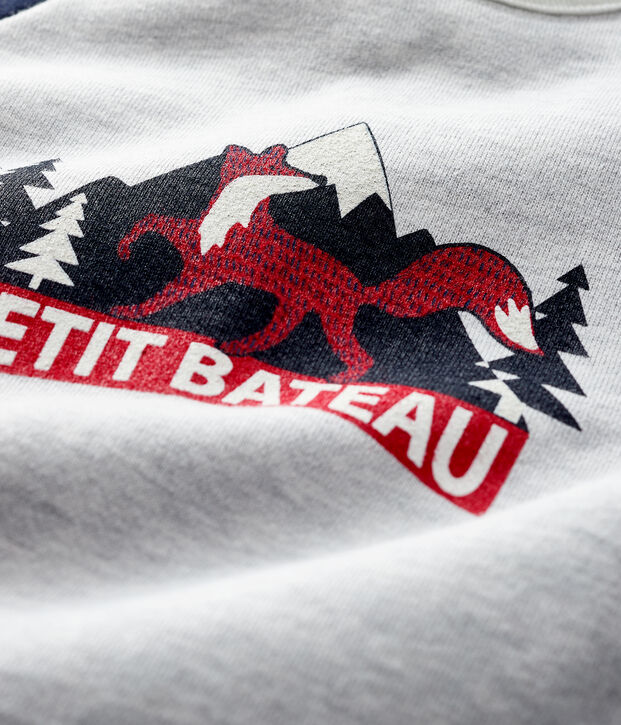 Langer Baby-Overall f&uuml;r Jungen grau/blau