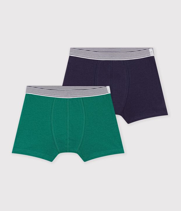 Set Kinder-Boxershorts aus einfarbiger Baumwolle mit Elastan vielfarbig