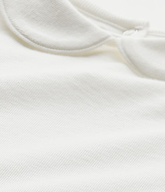 Baby-Mädchen-Body mit Kragen weiss MARSHMALLOW