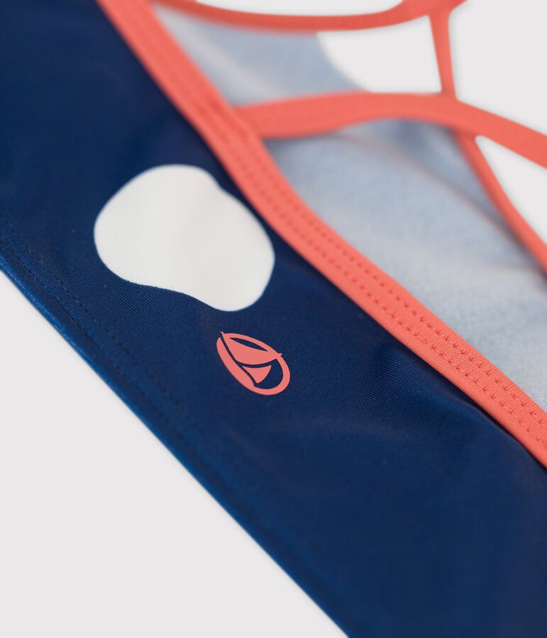 Kinder-Bikini mit Tupfen f&uuml;r M&auml;dchen blau/weiss